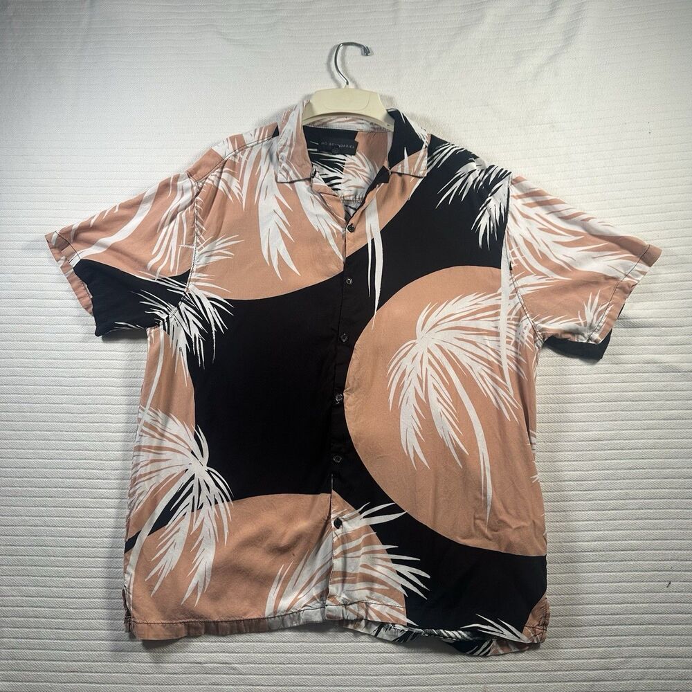 No Boundaries Hawaiian Tropical Shirt Mens Large Short Sleeve Button Multicolor